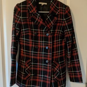 Plaid peacoat